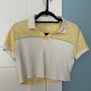 collared cropped baby tee - women's xs